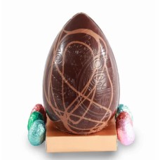DARK CHOCOLATE DRIZZLE EGG, WITH BELGIAN PRALINE EGGS