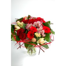 Big bouquet of Roses, Gerberas and Alstromeria (Premium)