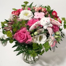 Bouquet for a Baby Girl with a toy Rabbit (Premium)