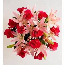 Pink Rose & Lily Bouquet for Mother's Day (Bouquet Only)