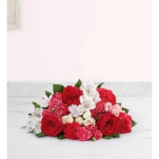 Precious Love Medley Bouquet Double Bouquet with Red Vase, Bear & Candy