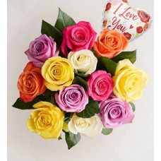 I Love You Assorted Roses (12 Stems Bouquet Only)