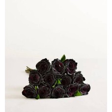 New Moon Black Roses (12 Stems, Bouquet Only)