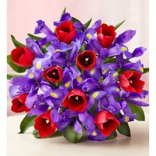 Bunches of Love Tulip & Iris Bouquet (Bouquet Only)