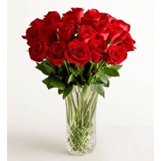 Two Dozen Red Roses with Luxury Posh Vase (with Posh Vase)