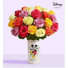 Disney Mickey Mouse Vase with Assorted Roses, 24 Stems (Disney Mickey Mouse Vase)