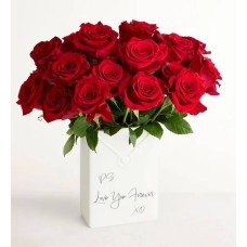 Signed with Love Red Roses (with Love Letter Vase)