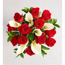 Stunning Red Rose & Calla Lily Bouquet (Bouquet Only)