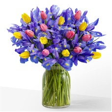 Bejeweled Tulip & Iris Bouquet (Standard)