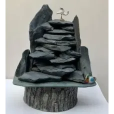 Hand Made Rock Waterfall Fountain - 13"