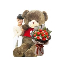 Giant 160cm Teddy with Roses