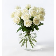 15 white roses