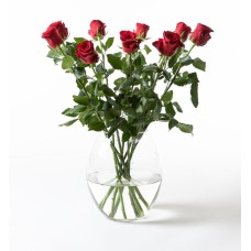 9 long-stemmed red roses