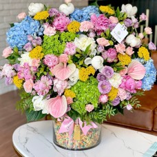 Colorful Hydrangea & Peonies Flower Arrangement (Small)