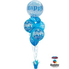 Fun Blue Happy Birthday Balloon Bouquet
