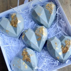 Blue Heart Dipped-mini Cakes