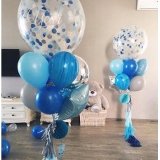 Bubble Balloon with Marble Latex and Star Foil with Tassle