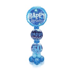Happy 50th Birthday Balloon Stand