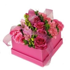 Pink Carnations & Roses Gift Box