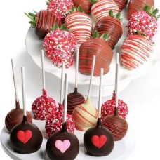 Chocolate-Dipped Strawberries & Cake Pops (10 Chocolate-Dipped Cake Pops Only)