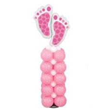 Baby Girl Pink Feet Newborn Balloon Stand