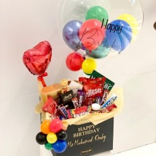 Colorful Birthday Bubble Balloon with Chocolate Box