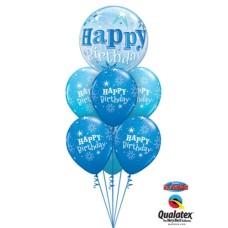 Exciting Blue Happy Birthday Balloon Bouquet