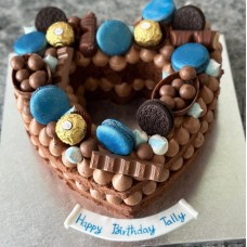 Blue Macarons & Ferrero Rocher Heart Cake For Him