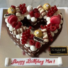 Birthday Chocolate & Roses Heart Cake