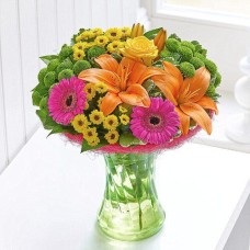 'Bright Colors' Flower Bouquet Vase