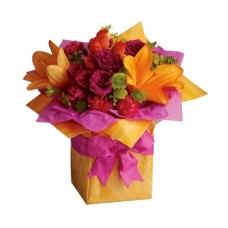 Red & Yellow Flowers Gift Box