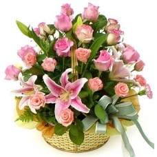 'Pink Bloom' Flower Basket