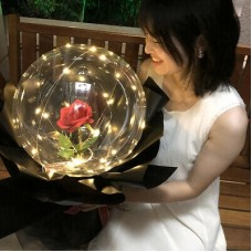 Red Rose Bubble Balloon Bouquet