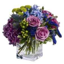 Roses & Hydrangea Flower Vase