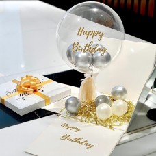 Silver & Gold Bubble Balloon Surprise Box For Him