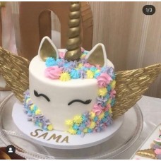 Elegant Gold Unicorn 3D Cake