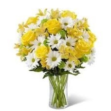 Sunshine Yellow Flowers In A Vase