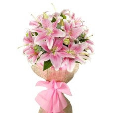 Pink Baby's Breath Fairy Lights Giant Bouquet