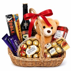 Chocolate Gourmet Teddy Basket