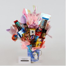 Magical Candy Bouquet with Unicorn Plush.