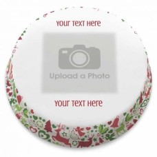 Christmas Pattern Photo Cake (letterbox gift cake (serves 2-4))