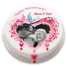 Love Birds Photo Cake (Small Party Cake (Serves 10-12))