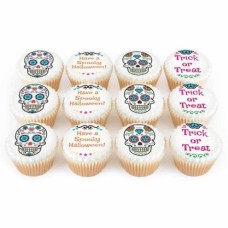 12 sugar skull cupcakes