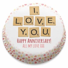 Anniversary Scrabble Cake (Small Party Cake (Serves 10-12))