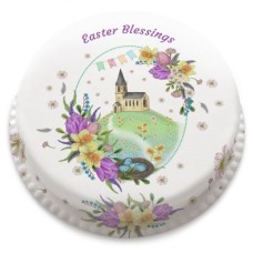 lilac church cake