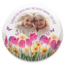 tulips and daffodils photo cake