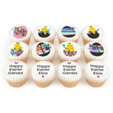 12 colourful egg cupcakes