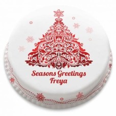 Decorative Red Tree Cake (letterbox gift cake (serves 2-4))