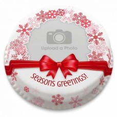 Festive Bow Photo Cake (letterbox gift cake (serves 2-4))