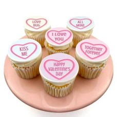 6 Love Heart Cupcakes